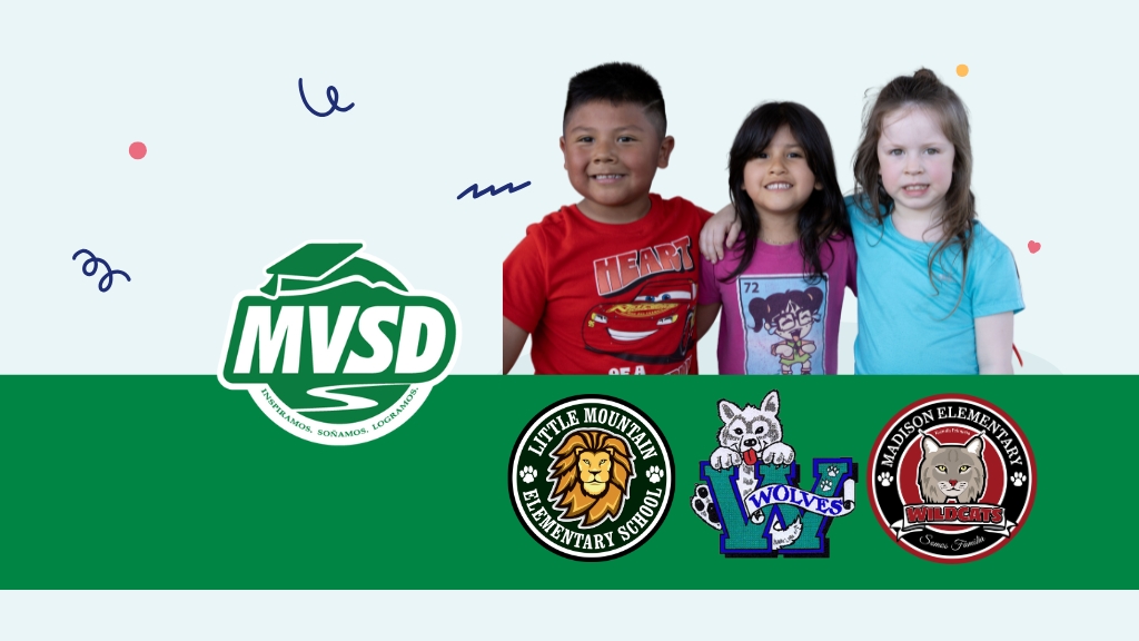 photo of students with school logos