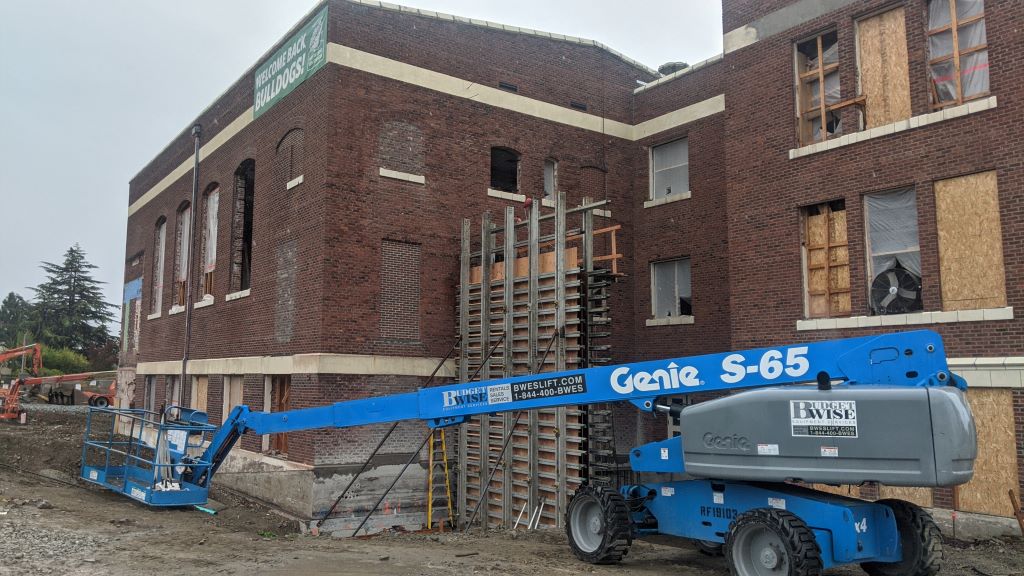 Construction of old high school picture